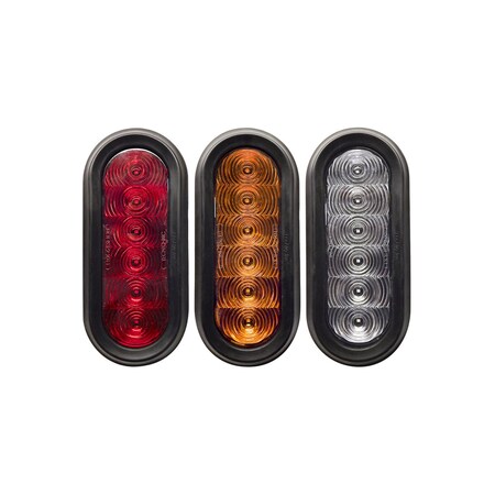 Tecniq 6" Oval Rvrs 6 Led Wht Surf Mnt Clr Lens Pgtail TQ T66-WCSP-1